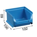 Plastové boxy PLUS 1, 102 x 100 x 60 mm, modré, 30 ks