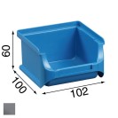 Plastové boxy PLUS 1, 102 x 100 x 60 mm, sivé, 30 ks