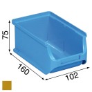 Plastové boxy PLUS 2, 102 x 160 x 75 mm, žlté, 24 ks