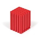 Plastový box na náradie s valcovou stopkou D3, modul 5x5, 25 dutín, červená