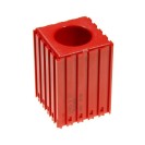 Plastový box na náradie s valcovou stopkou D30, modul 5x5, 1 dutina, červená