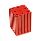 Plastový box na náradie s valcovou stopkou D4, modul 5x5, 9 dutín, červená