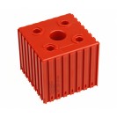 Plastový box na ukladanie držiakov elektród, modul 8x8, 1 dutina, červená