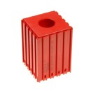 Plastový box na ukladanie klieštin s veľkým priemerom 20 mm, modul 5x5, 1 dutina, červená