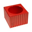 Plastový box pre upínač nástroja typu HSK 100, modul 10x10, 1 dutina, červená