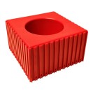Plastový box pre upínač nástroja typu HSK 100, modul 12x12, 1 dutina, červená