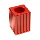Plastový box pre upínač nástroja typu HSK 40, modul 5x5, 1 dutina, červená
