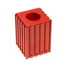 Plastový box pro ukládání kleštin s velkým průměrem 25 mm, modul 5x5, 1 dutina, červená