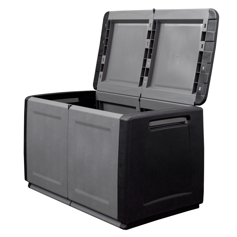 Plastový odkladací box s vrchnákom, 960x570x530 mm, sivý