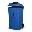 Plastový odpadkový koš na kolečkách koš, 120 l, modrý