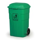 Plastový odpadkový koš na kolečkách koš, 120 l, zelený