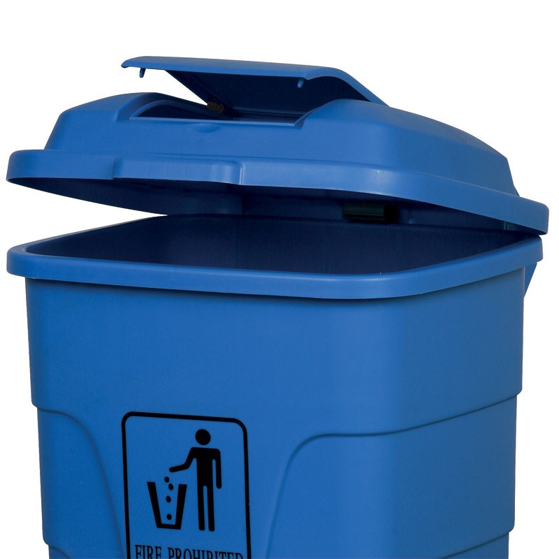 Plastový odpadkový kôš na kolieskach kôš, 120 l, modrý