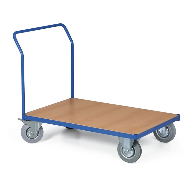 Plattformwagen, Ladefläche 1200 x 800 mm, Tragfähigkeit 200 kg, Rollen 125 mm, schwarzer Gummi