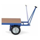 Plošinový vozík s ojí bez bočnic, plná pryžová kola