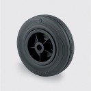Pojedyncze koło, plastikowa tarcza, czarna guma, 160 mm