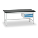 Pracovní stůl do dílny BL se závěsným boxem na nářadí, MDF + PVC deska, 2 zásuvky, 1800 x 750 x 800 mm