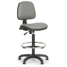 Pracovní židle s kluzáky MILANO bez područek, permanentní kontakt, opěrný kruh, šedá