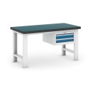 Pracovný stôl do dielne GB so závesným boxom na náradie, 2 zásuvky, 1500 mm