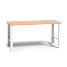 Pracovný stôl do dielne WL, buková škárovka, pevné kovové nohy, 2000 mm