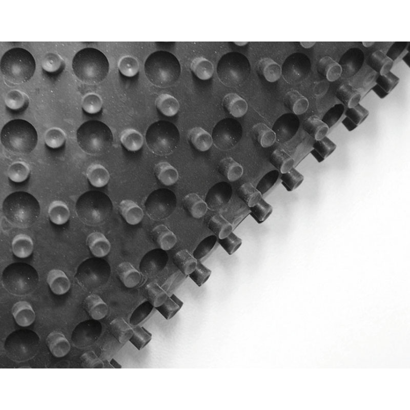 Protiúnavová rohož pre prácu v stoji, bublinkový povrch, 0,8 x 0,8 m, čierna