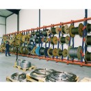Regály na kabelové bubny, 3300 x 1100 x 900 mm, přístavný