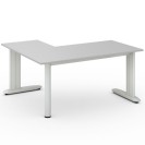 Rohový kancelársky písací stôl PRIMO FLEXIBLE, 1600 x 1400 mm, sivá
