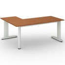 Rohový kancelársky písací stôl PRIMO FLEXIBLE 1800 x 1400 mm, čerešňa