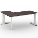 Rohový kancelársky písací stôl PRIMO FLEXIBLE 1800 x 1400 mm, wenge