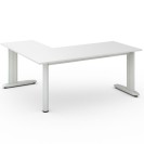 Rohový kancelársky písací stôl PRIMO FLEXIBLE, 1800 x 1600 mm, biela