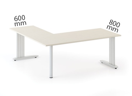 Rohový kancelársky písací stôl PRIMO FLEXIBLE 1800 x 1600 mm, breza