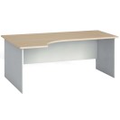 Rohový kancelářský pracovní stůl PRIMO FLEXI, 1800 x 1200 mm, bílá/dub přírodní, levý