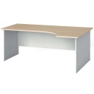 Rohový kancelářský pracovní stůl PRIMO FLEXI, 1800 x 1200 mm, bílá/dub přírodní, pravý