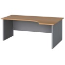 Rohový kancelářský pracovní stůl PRIMO FLEXI, 1800 x 1200 mm, šedá / buk, pravý
