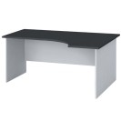 Rohový kancelársky pracovný stôl PRIMO, 1600 x 1200 mm, grafitová, pravý