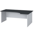 Rohový kancelársky pracovný stôl PRIMO, 1800 x 1200 mm, grafitová, pravý