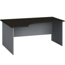 Rohový kancelársky pracovný stôl PRIMO FLEXI, 1600 x 120 mm, sivá/wenge, ľavý