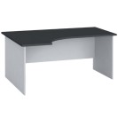 Rohový kancelársky pracovný stôl PRIMO FLEXI, 1600 x 1200 mm, grafitová, ľavý