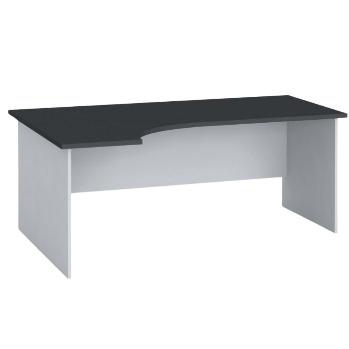 Rohový kancelársky pracovný stôl PRIMO FLEXI, 1800 x 1200 mm, grafitová, ľavý