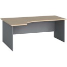 Rohový kancelársky pracovný stôl PRIMO FLEXI, 1800 x 1200 mm, sivá/breza, ľavý