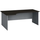 Rohový kancelársky pracovný stôl PRIMO FLEXI, 1800 x 1200 mm, sivá/wenge, ľavý