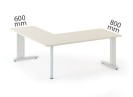 Rohový kancelářský psací stůl PRIMO FLEXIBLE 1800 x 1400 mm, buk