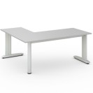 Rohový kancelářský psací stůl PRIMO FLEXIBLE, 1800 x 1600 mm, šedá