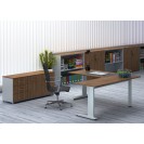 Rohový kancelářský psací stůl PRIMO FLEXIBLE 1800 x 1800 mm, bříza
