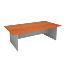 Rokovací stôl PRIMO FLEXI 2400 x 1200 mm, hranatý, sivá / čerešňa