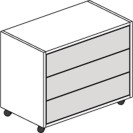 Rollcontainer, Büro-Sideboard LAYERS White, 3 Schubladen, 600 x 400 x 575 mm, weiß / grau
