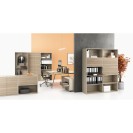 Rollcontainer, Büro-Sideboard LAYERS Wood, 3 Schubladen, 600 x 400 x 575 mm, Eiche natur / Eiche gebeizt