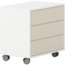 Rollcontainer mit 3 Schubladen White LAYERS, 600 x 400 x 575 mm, weiß / beige