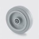 Samostatné koleso, plastový disk, sivá guma, 100 mm, valčekové ložisko