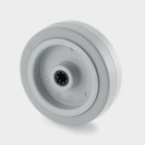 Samostatné kolo, plastový disk, šedá guma, 125 mm, válečkové ložisko