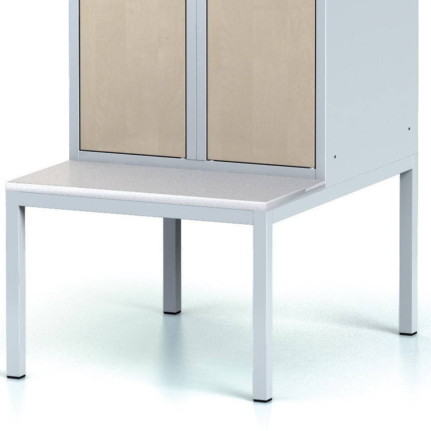 Šatní skříňka s lavičkou, 2-dveřová, laminované dveře buk, cylindrický zámek